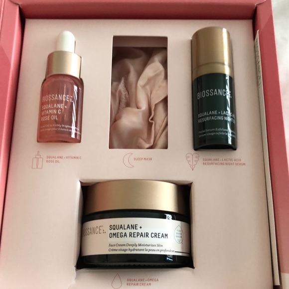 Biossance Love, Joy + Bestsellers 3PC Kit Squalane Oil, Cream & Night Serum NIB - Picture 4 of 16